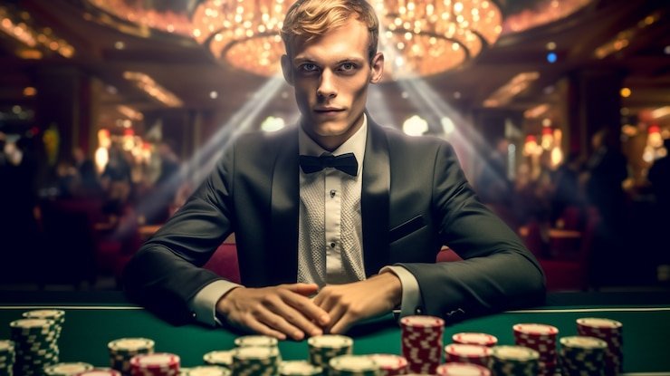 Antarmuka aplikasi hokiwin77 yang menampilkan meja live dealer dengan dealer langsung dan opsi taruhan di layar Android